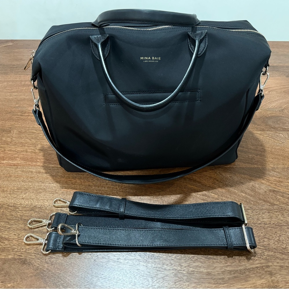 GUC Mina Baie Midi Emmy - Black Nylon w/ Gold Hardware
